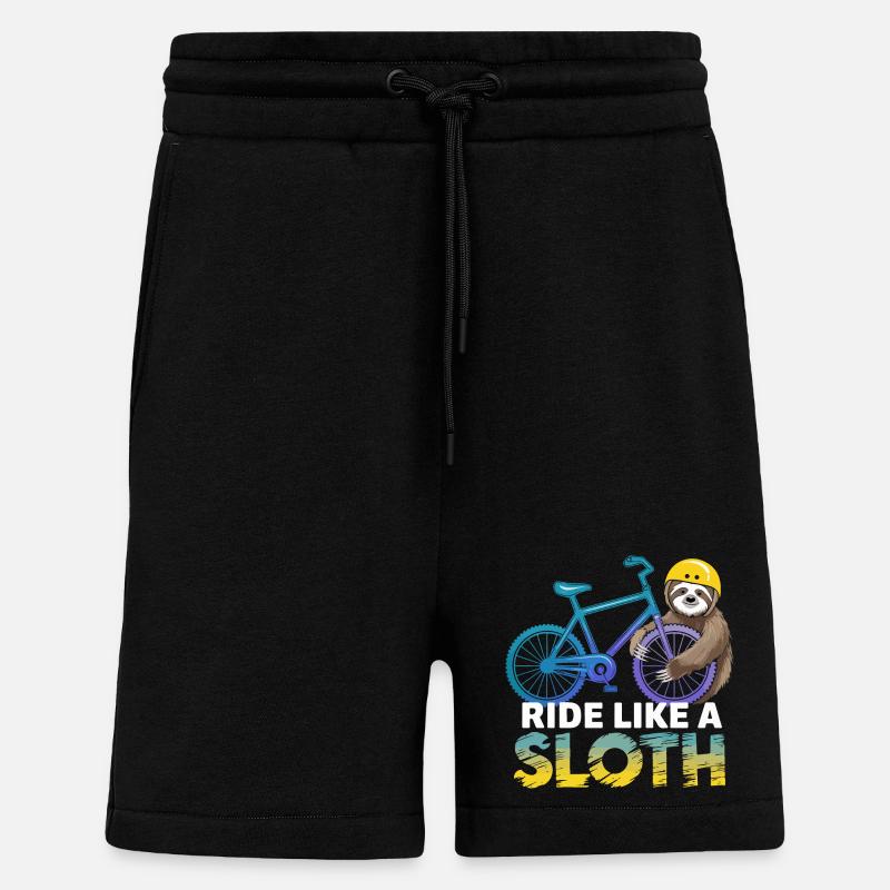 Faultier Biker mit Helm - Shorts - made by SPREAD - SOLID BLACK