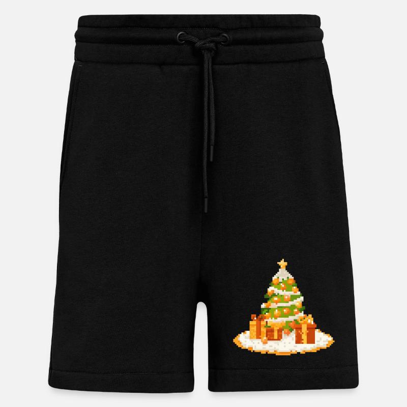 Pixelkunst Tannenbaum mit Geschenken - Shorts - made by SPREAD - SOLID BLACK