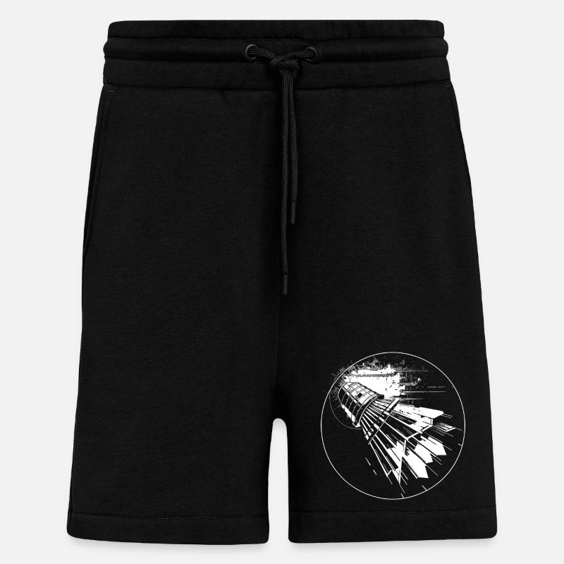 Badminton Sketch - Shorts - made by SPREAD - SOLID BLACK
