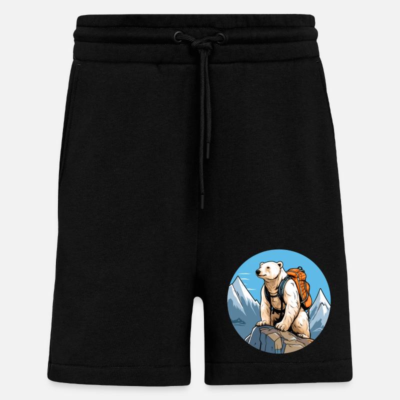 Eisbären Bergsteiger / Wandern Eisbär - Shorts - made by SPREAD - SOLID BLACK