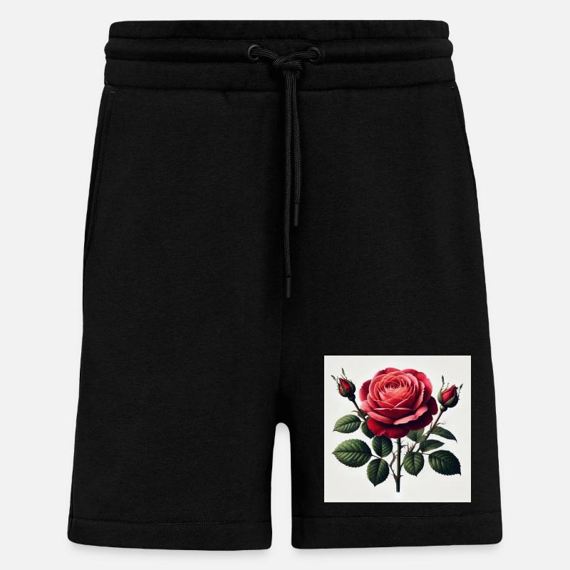 Schöne rote Rose - Shorts - made by SPREAD - SOLID BLACK