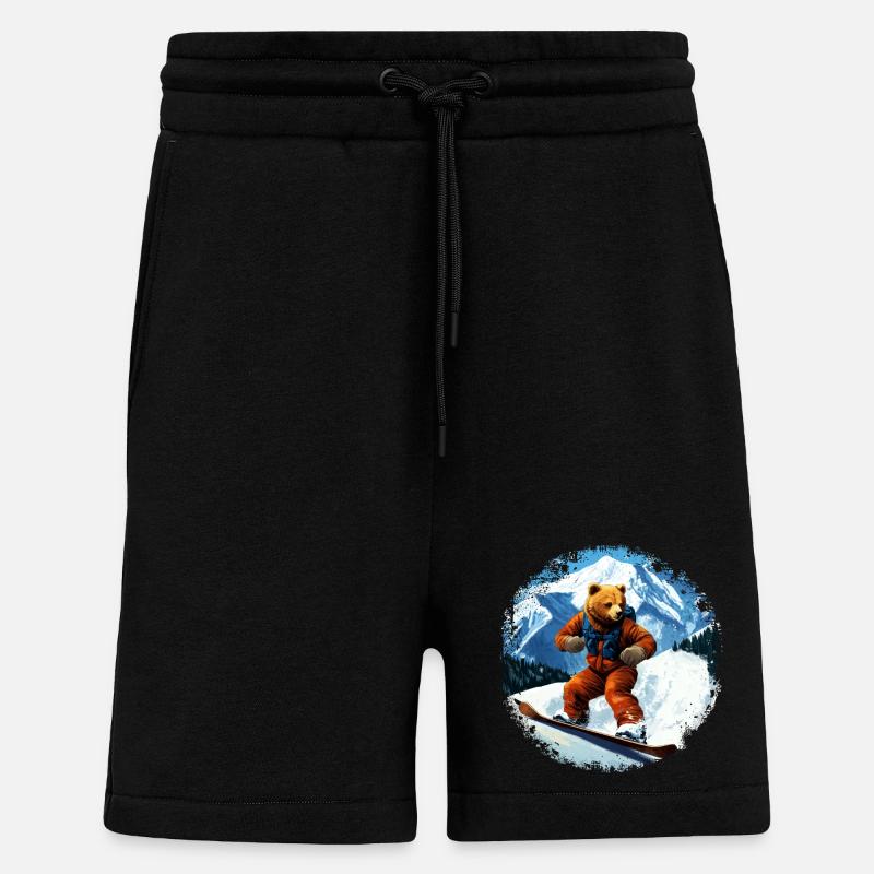 Ours Planche à neige - Short bio décontracté fabriqué en UE - SOLID BLACK