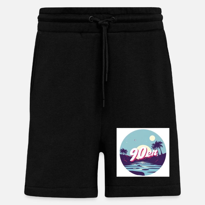 Été des années 90 - Short bio décontracté fabriqué en UE - SOLID BLACK