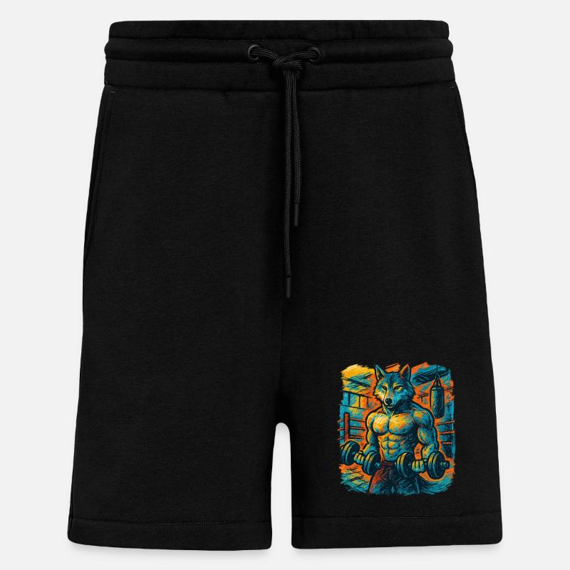 Wolf-strong gym strength - Shorts - made by SPREAD - SOLID BLACK