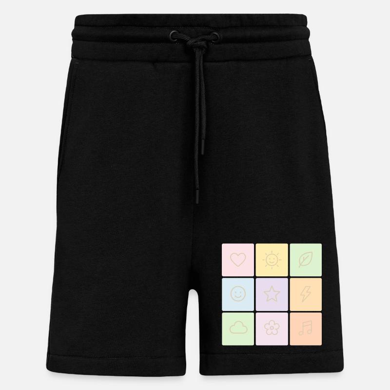Pastel Bento Vibes - Shorts - made by SPREAD - SOLID BLACK