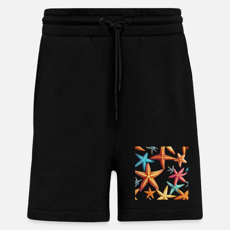 Farbenfrohe Seesterne - Shorts - made by SPREAD - SOLID BLACK
