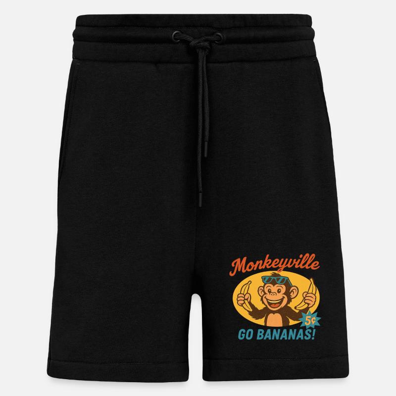 Monkey - Monkeyville - Shorts - made by SPREAD - SOLID BLACK