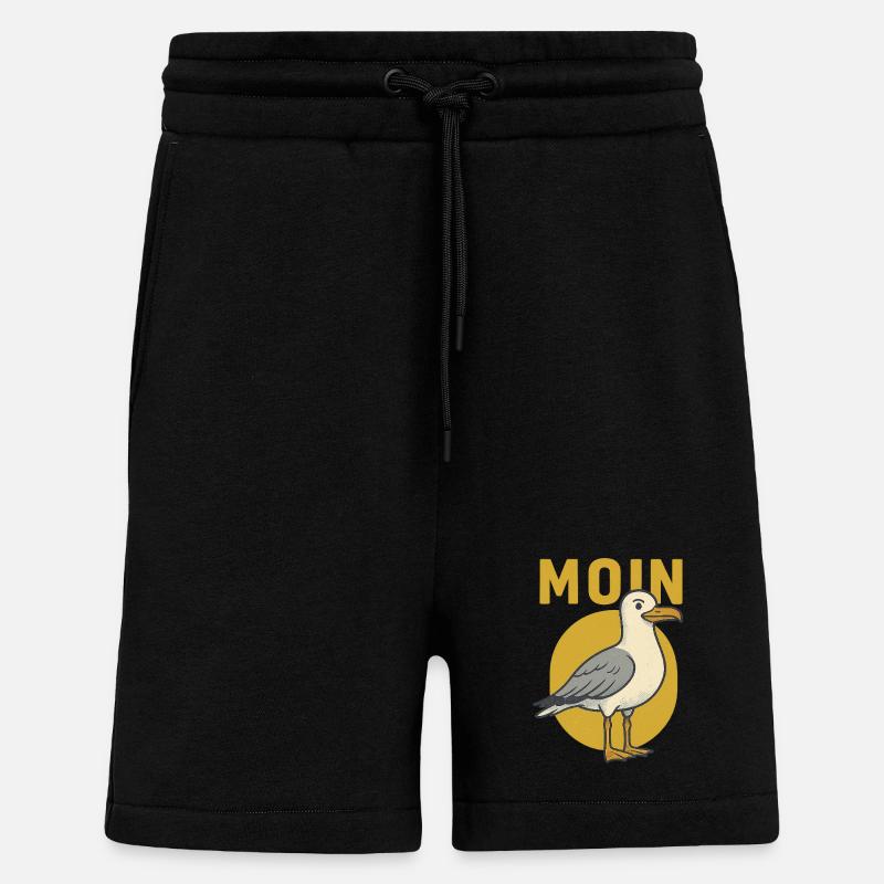 Moin Seagull - Short bio décontracté fabriqué en UE - SOLID BLACK