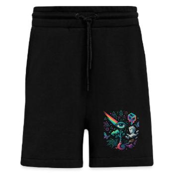 Floraison des pensées - Short bio décontracté fabriqué en UE - SOLID BLACK - Devant