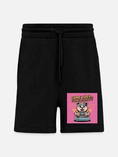 Teddy Bear Gierczak Funny Retro Theme - Shorts - made by SPREAD - SOLID BLACK