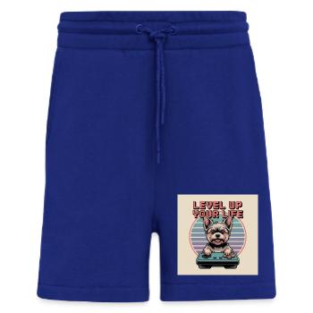 Chien gamer rétro mignon - Short bio décontracté fabriqué en UE - Iconic Blue - Devant