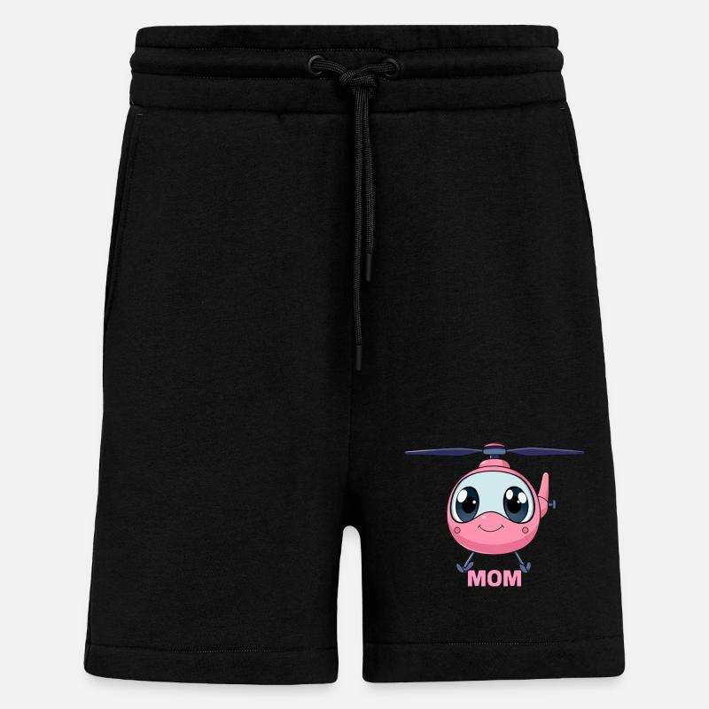 Hélicoptère Mères Hélicoptère Écrou Hélicoptère - Short bio décontracté fabriqué en UE - SOLID BLACK