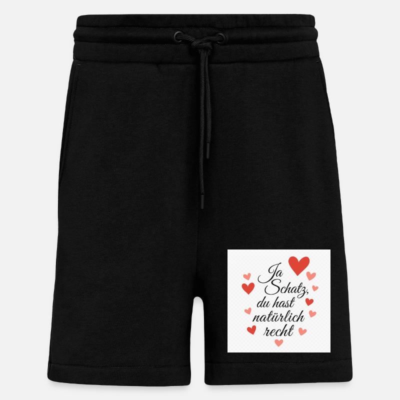 Liebesbotschaft mit Herzmotiven - Shorts - made by SPREAD - SOLID BLACK
