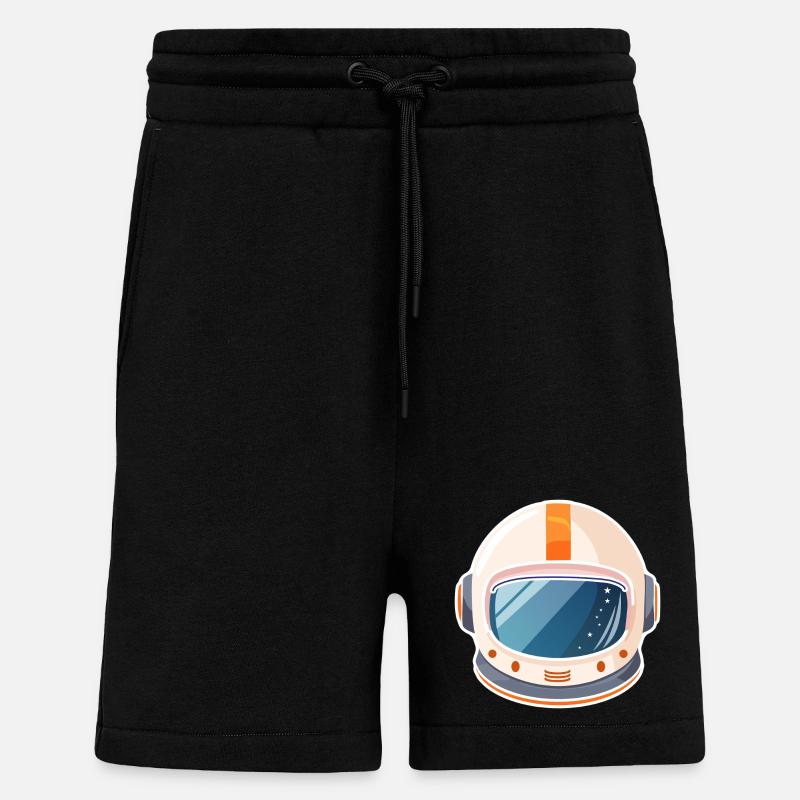 Casque spatial rétro - Short bio décontracté fabriqué en UE - SOLID BLACK
