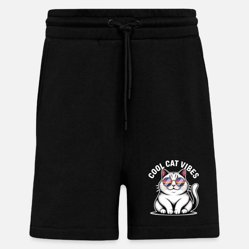 Chat copain avec lunettes Wave - Short bio décontracté fabriqué en UE - SOLID BLACK