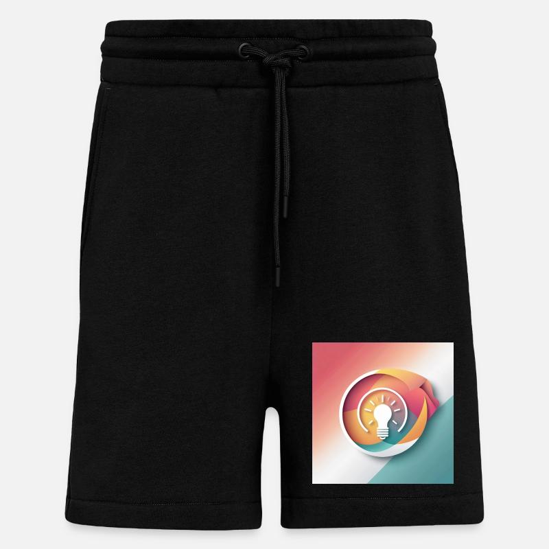 Illustration de créativité abstraite - Short bio décontracté fabriqué en UE - SOLID BLACK