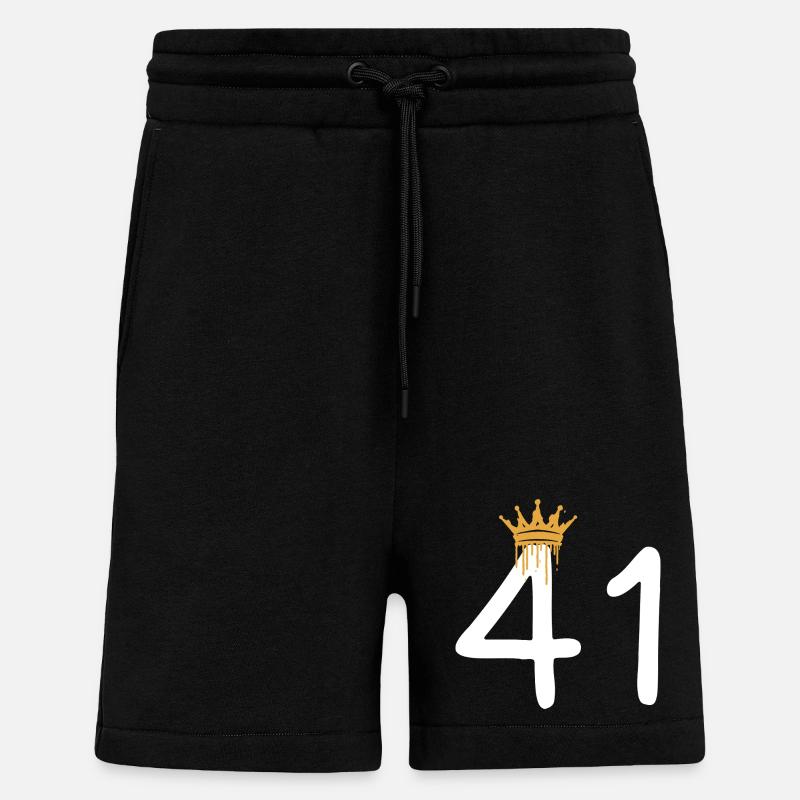 Graffiti royal numéro 41 - Short bio décontracté fabriqué en UE - SOLID BLACK