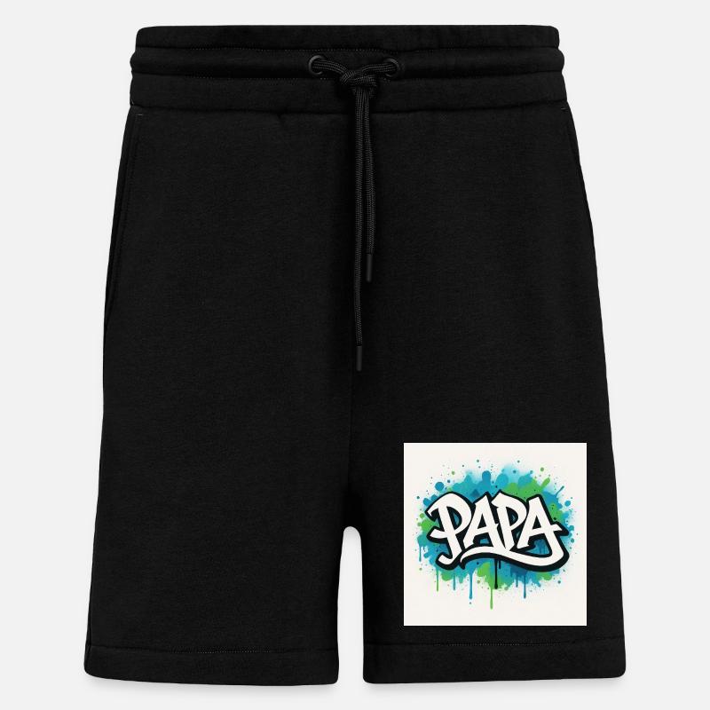 Graffiti Style Dad Illustration - Shorts - made by SPREAD - SOLID BLACK