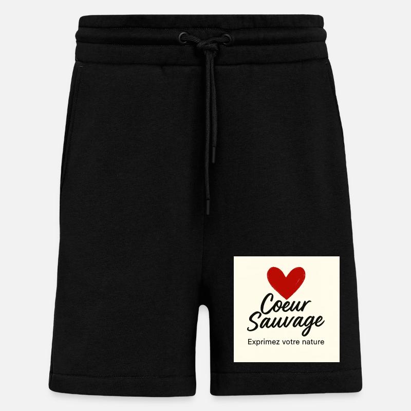 Cœur Sauvage: Expression Libre - Short bio décontracté fabriqué en UE - SOLID BLACK