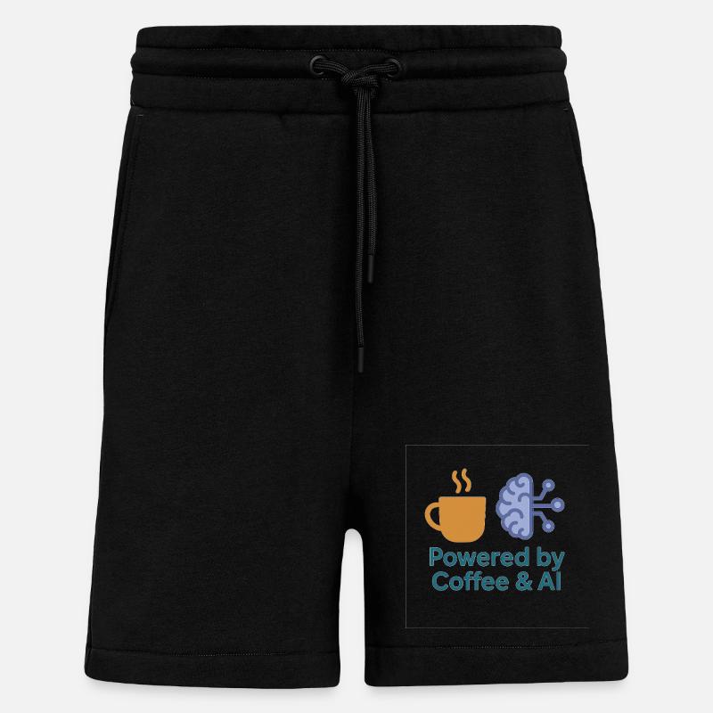 Coffee AI Power Design - Shorts - made by SPREAD - SOLID BLACK