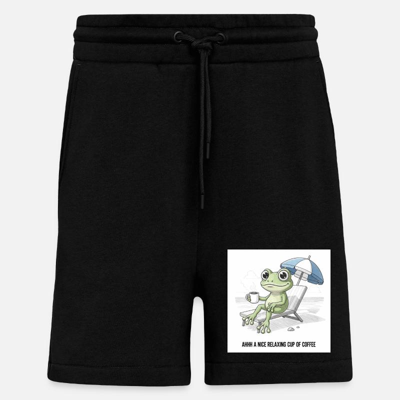 Frog Beach Café Chill - Short bio décontracté fabriqué en UE - SOLID BLACK