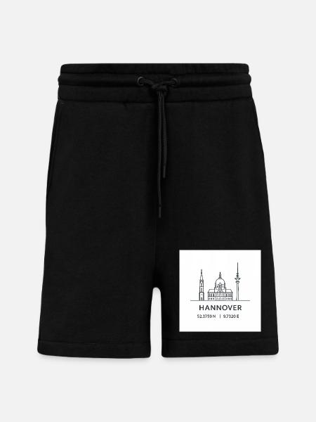 Hanover Line Art Silhouette Landmark - Shorts - made by SPREAD - SOLID BLACK