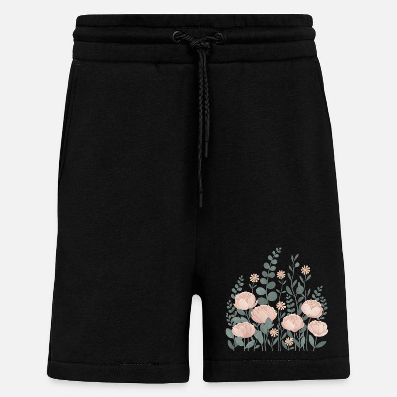 Boho Blumen – Blühende Harmonie - Shorts - made by SPREAD - SOLID BLACK