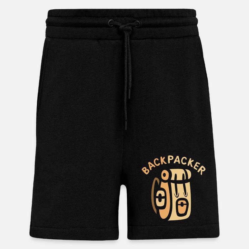 Backpacker Comic Backpack Design - Shorts - made by SPREAD - SOLID BLACK