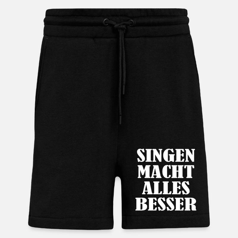 Singing makes everything better - Shorts - made by SPREAD - SOLID BLACK