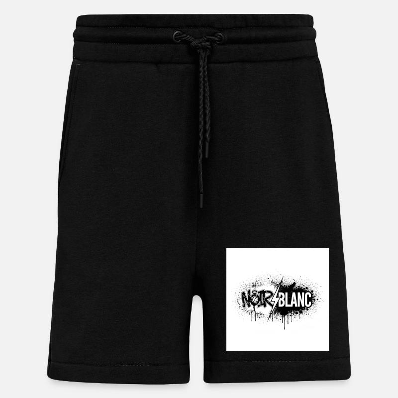 North White Graffiti Flash - Shorts - made by SPREAD - SOLID BLACK