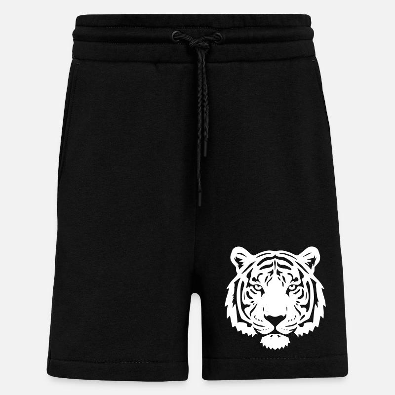 Tiger_Raubkatze_Wild_Tier_Vector Tiger Head - Shorts - made by SPREAD - SOLID BLACK