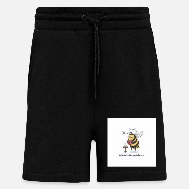 Bee Learns French: Méthinks - Shorts - made by SPREAD - SOLID BLACK