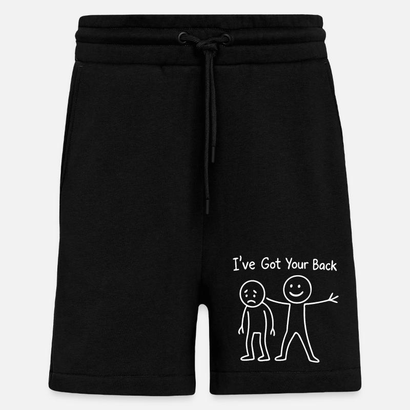 Ich stehe hinter dir: Support-Duo - Shorts - made by SPREAD - SOLID BLACK