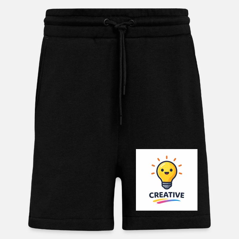 Conception créative d’éclairs lumineux - Short bio décontracté fabriqué en UE - SOLID BLACK