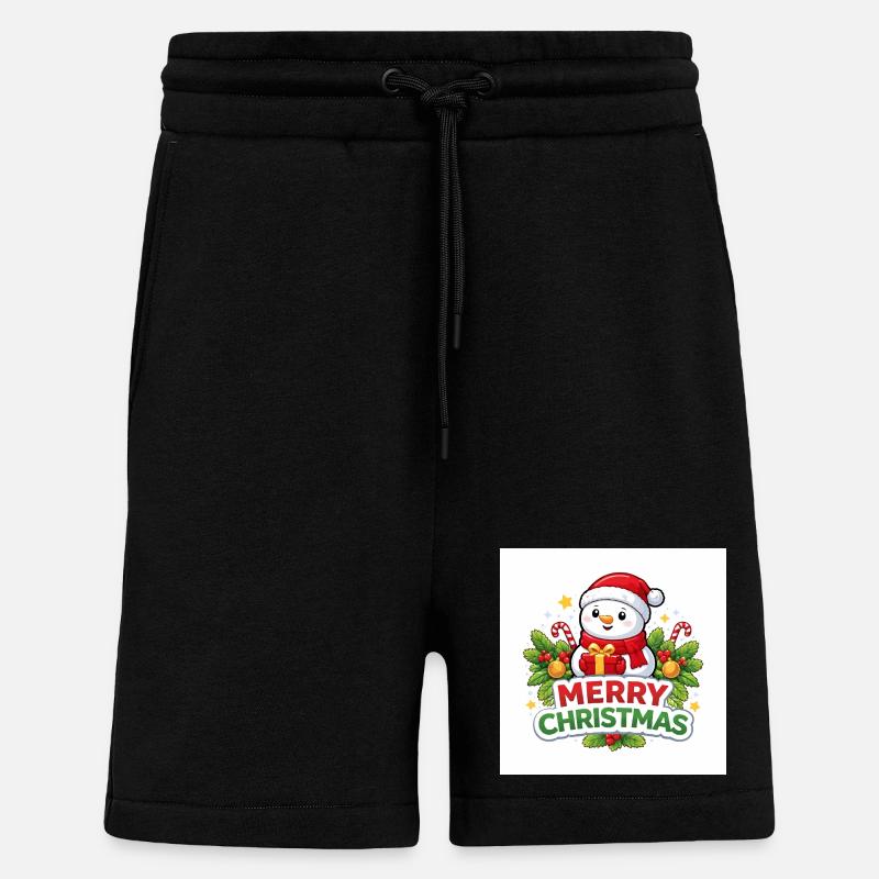 Schneemann mit Geschenk Weihnachtsspaß - Shorts - made by SPREAD - SOLID BLACK
