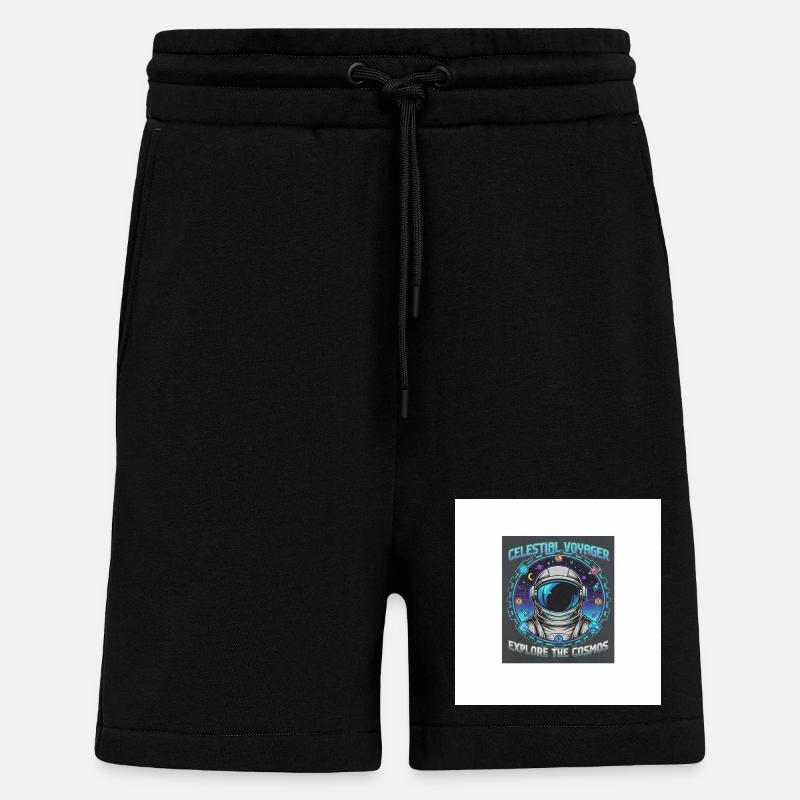 Voyageur Céleste explore le cosmos - Short bio décontracté fabriqué en UE - SOLID BLACK