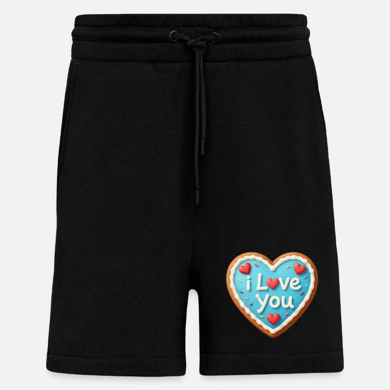 Valentine's Day Heart Gift Valentine's Day - Shorts - made by SPREAD - SOLID BLACK