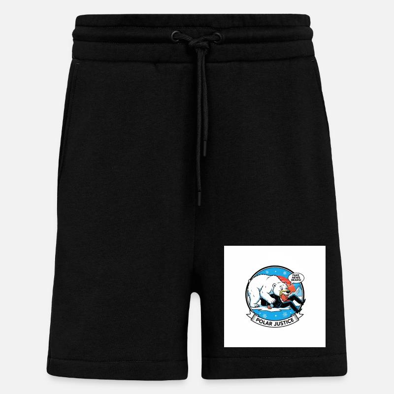 PolarJustice Karikatur - Shorts - made by SPREAD - SOLID BLACK