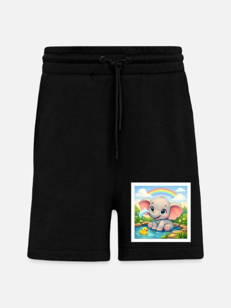 Elli l’Éléphant - Short bio décontracté fabriqué en UE - SOLID BLACK