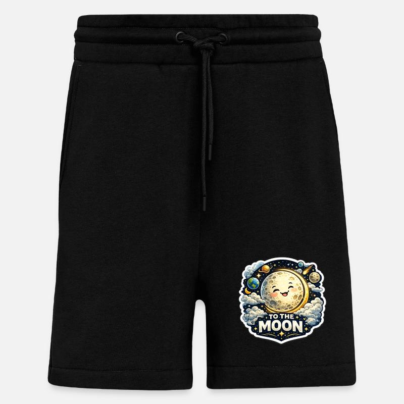 vers la Lune - Short bio décontracté fabriqué en UE - SOLID BLACK