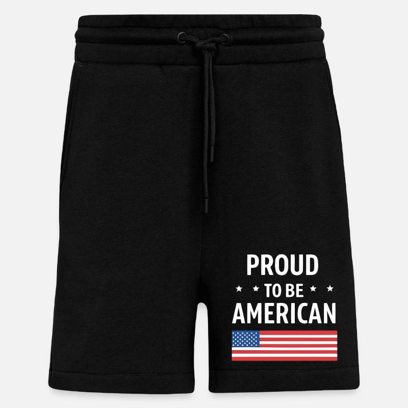 American Pride with US Flag - Shorts - made by SPREAD - SOLID BLACK