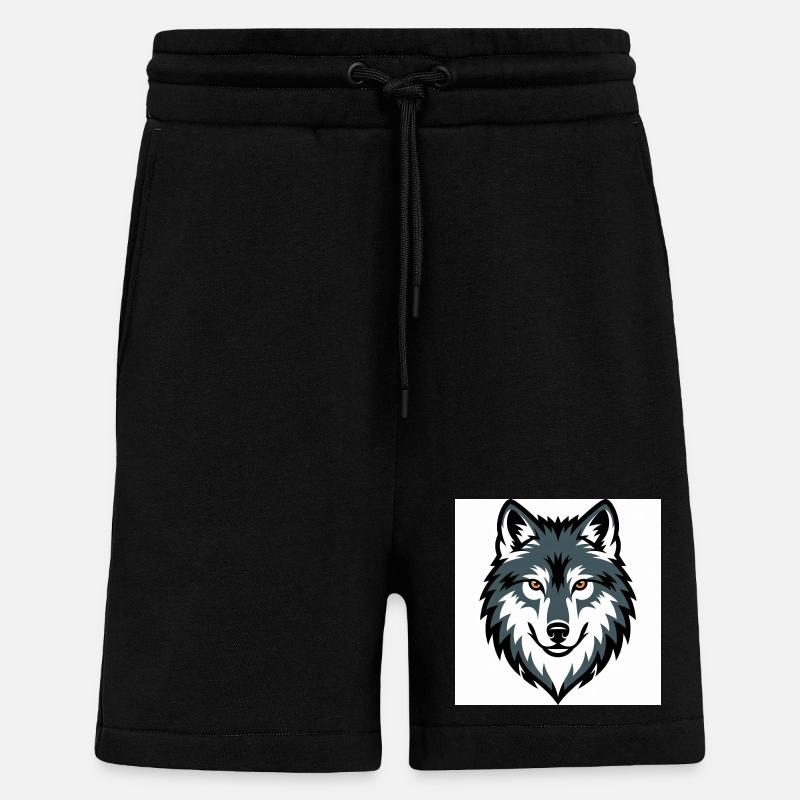 Wolf Graphic Emblem - Shorts - made by SPREAD - SOLID BLACK