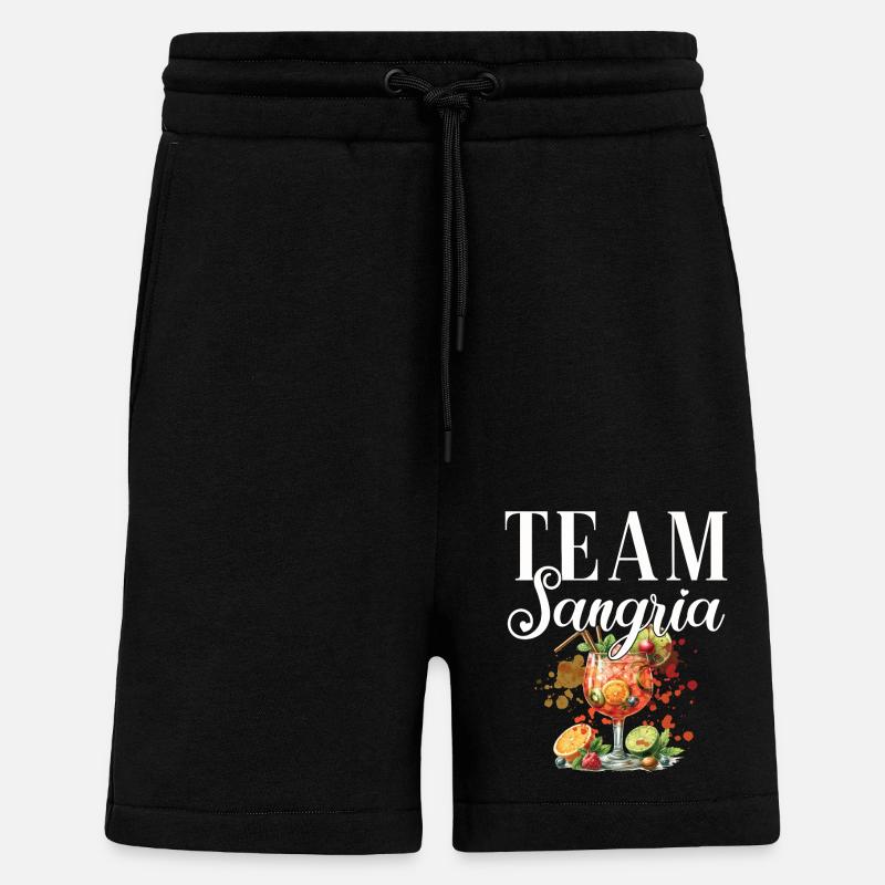 Cocktail Bartender Team Sangria - Short bio décontracté fabriqué en UE - SOLID BLACK