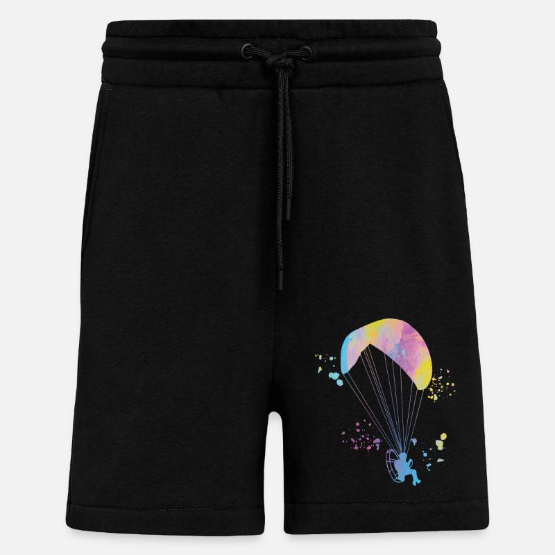 Parapente motorisé Paramoteur Paramoteur - Short bio décontracté fabriqué en UE - SOLID BLACK