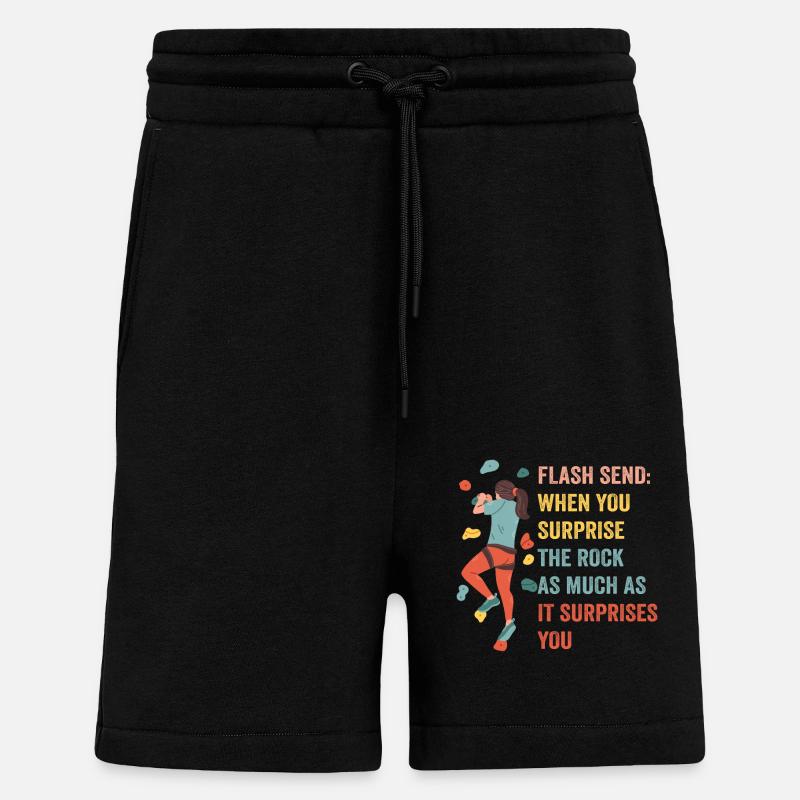 Boulderer Flash Send Bouldering - Shorts - made by SPREAD - SOLID BLACK