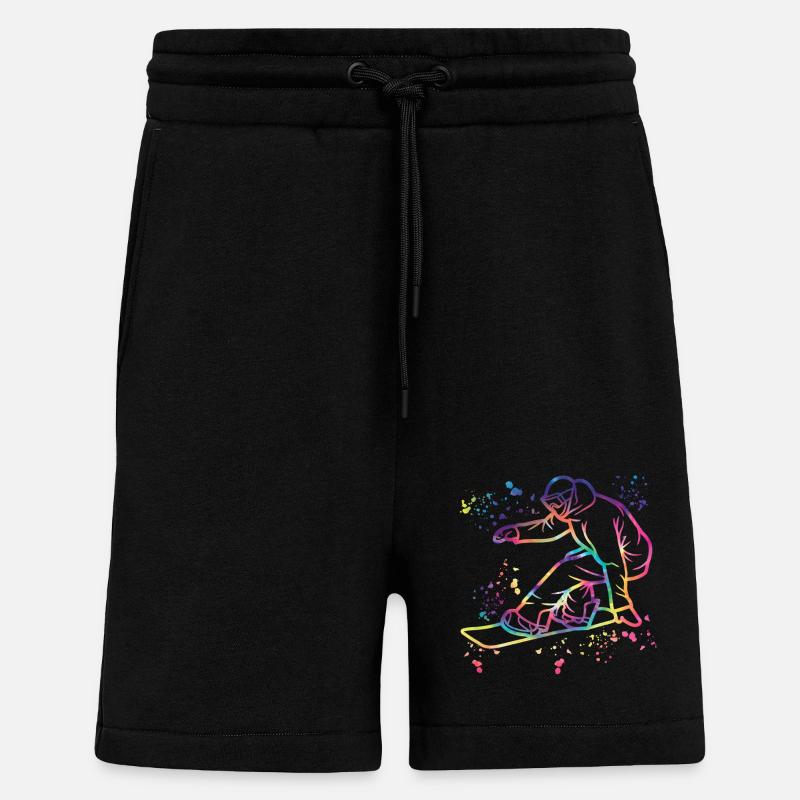 Snowboarder Snowboarding Snowboard - Shorts - made by SPREAD - SOLID BLACK