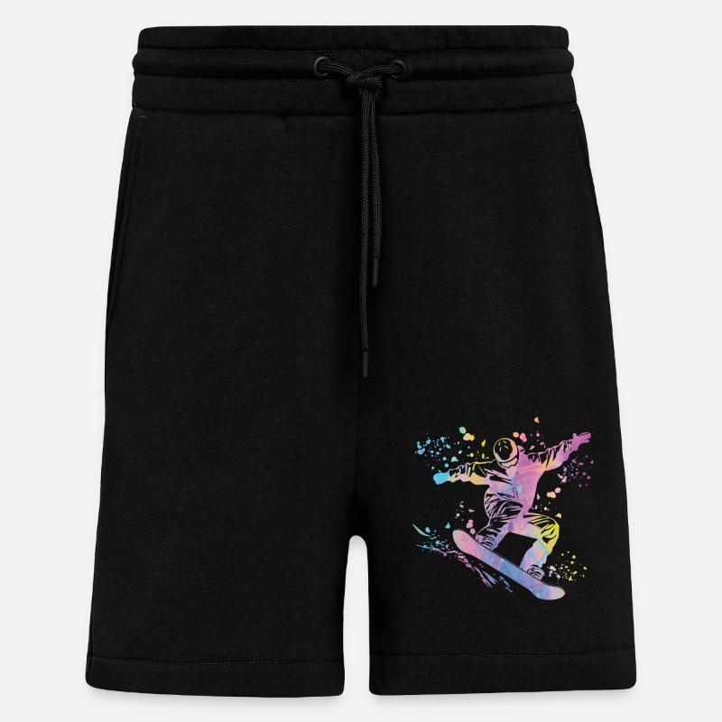 Snowboarder Snowboarding Snowboard - Shorts - made by SPREAD - SOLID BLACK