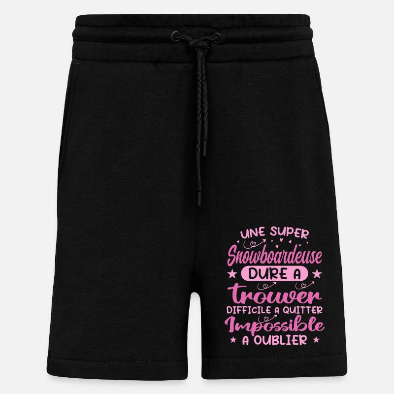 Une Super Snowboardeuse - Cadeau snowboardeuse - Short bio décontracté fabriqué en UE - SOLID BLACK