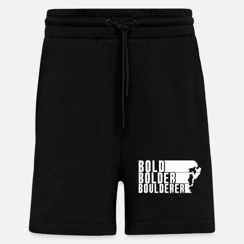 Bold Bolder Boulderer Boulder Bouldern - Shorts - made by SPREAD - SOLID BLACK