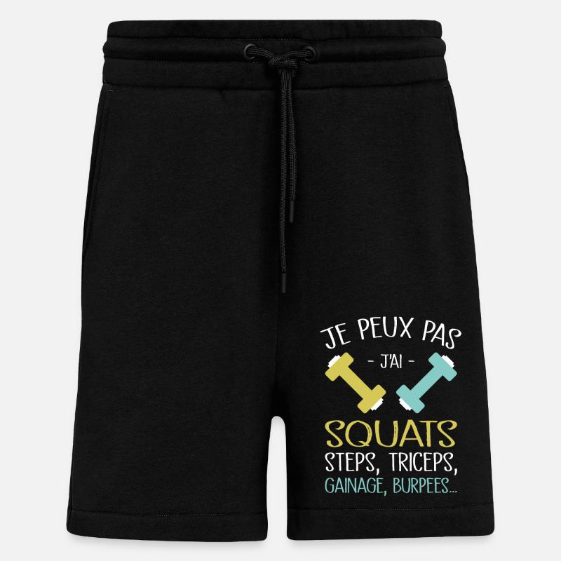 Je Peux Pas J'ai Squats - Short bio décontracté fabriqué en UE - SOLID BLACK